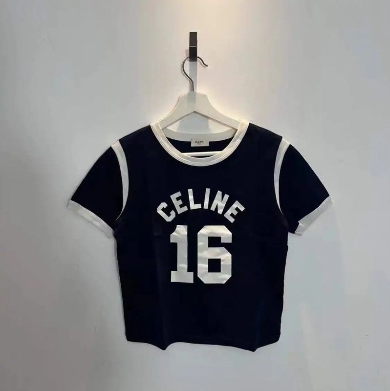 Celine Celine 16 Short Sleeve Blue Cotton T-Shirt 0089 Size S / US 4 / IT 40 - 1 Thumbnail