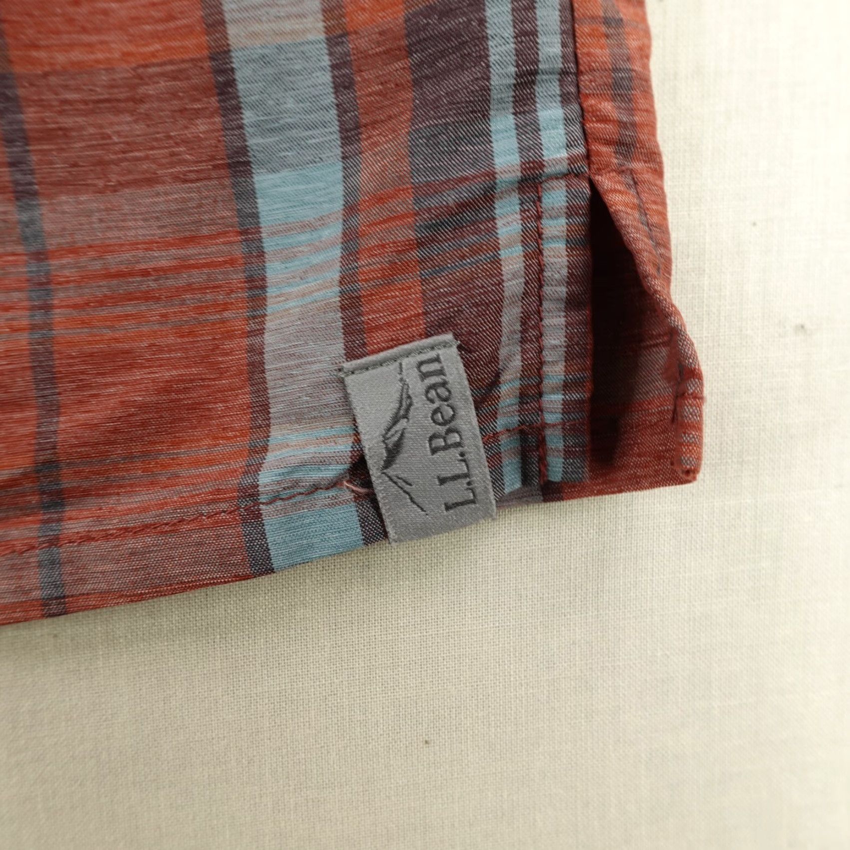 Vintage VINTAGE LL Bean Shirt Mens XL Orange Blue Plaid Button Up Short Sleeve Pockets Workwear Size US XL / EU 56 / 4 - 4 Thumbnail