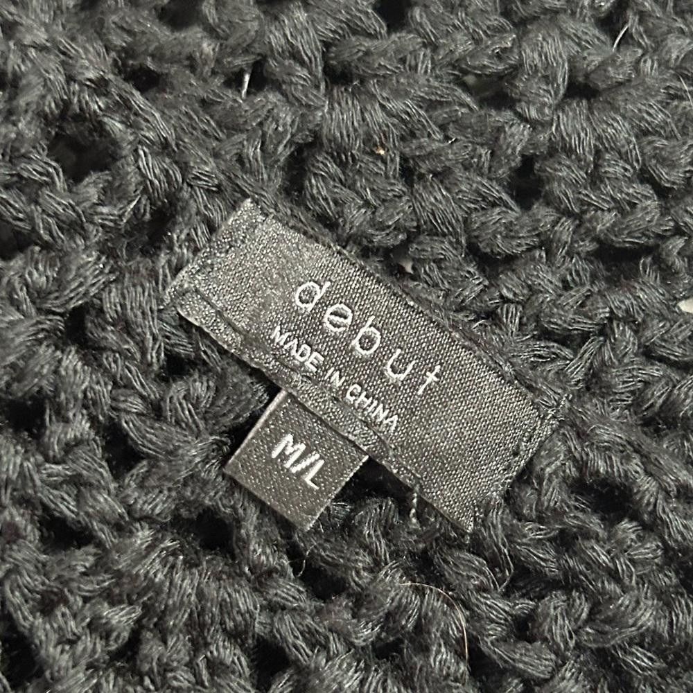 Debut debut l Black Crochet Crop Top M/L Size M / US 6-8 / IT 42-44 - 6 Thumbnail