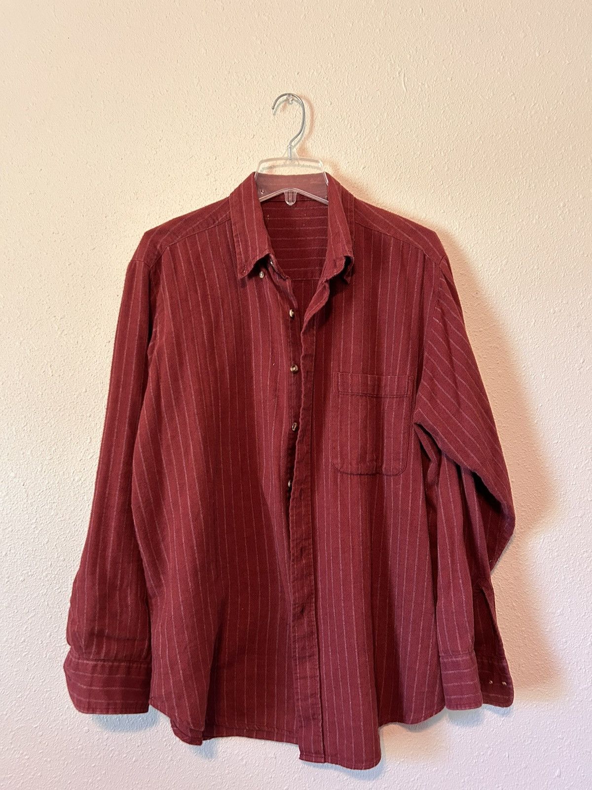 Vintage Mens Red With White Stripe Button Up Shirt Size US L / EU 52-54 / 3 - 1 Thumbnail