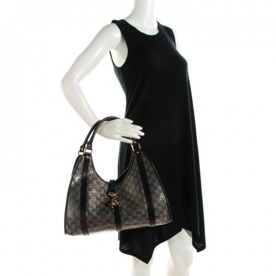 Gucci GUCCI Crystal Monogram Medium Joy Shoulder Bag Black Size ONE SIZE - 25 Thumbnail