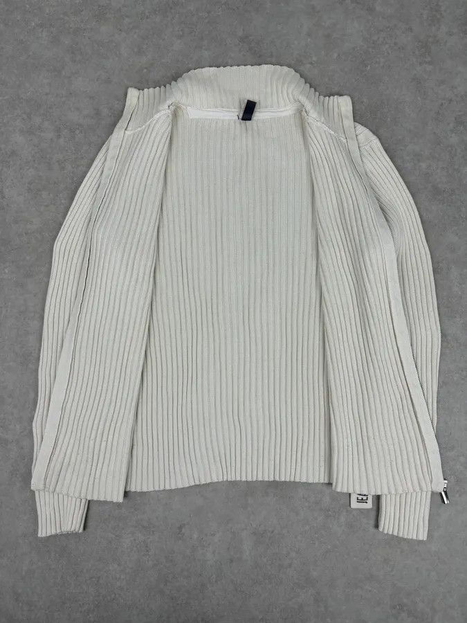 Jean Paul Gaultier 2000s Jean Paul Gaultier Cream Cotton Ribbed Zip-up Sweater Size US M / EU 48-50 / 2 - 7 Thumbnail