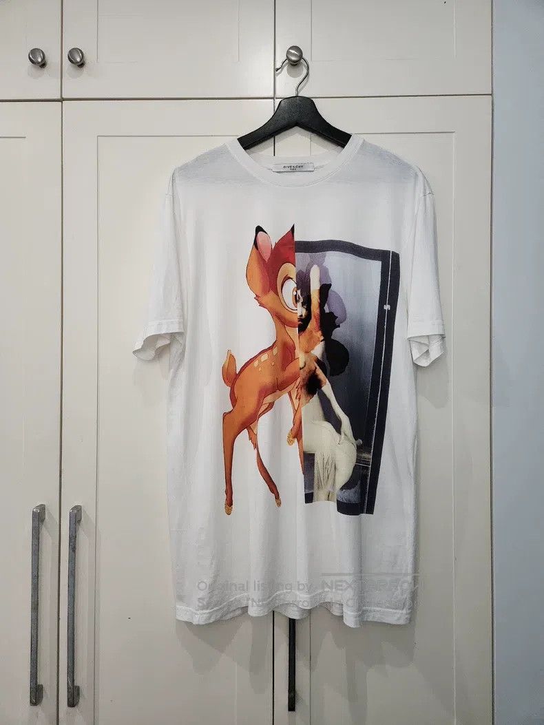 Givenchy Givenchy Classic White Deer Print Round Neck Short Sleeve Size US M / EU 48-50 / 2 - 1 Thumbnail