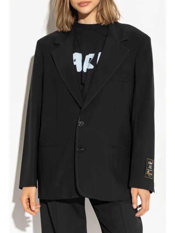 Marni o1w1db11125 Jacket in Black Size L / US 10 / IT 46 - 2 Thumbnail