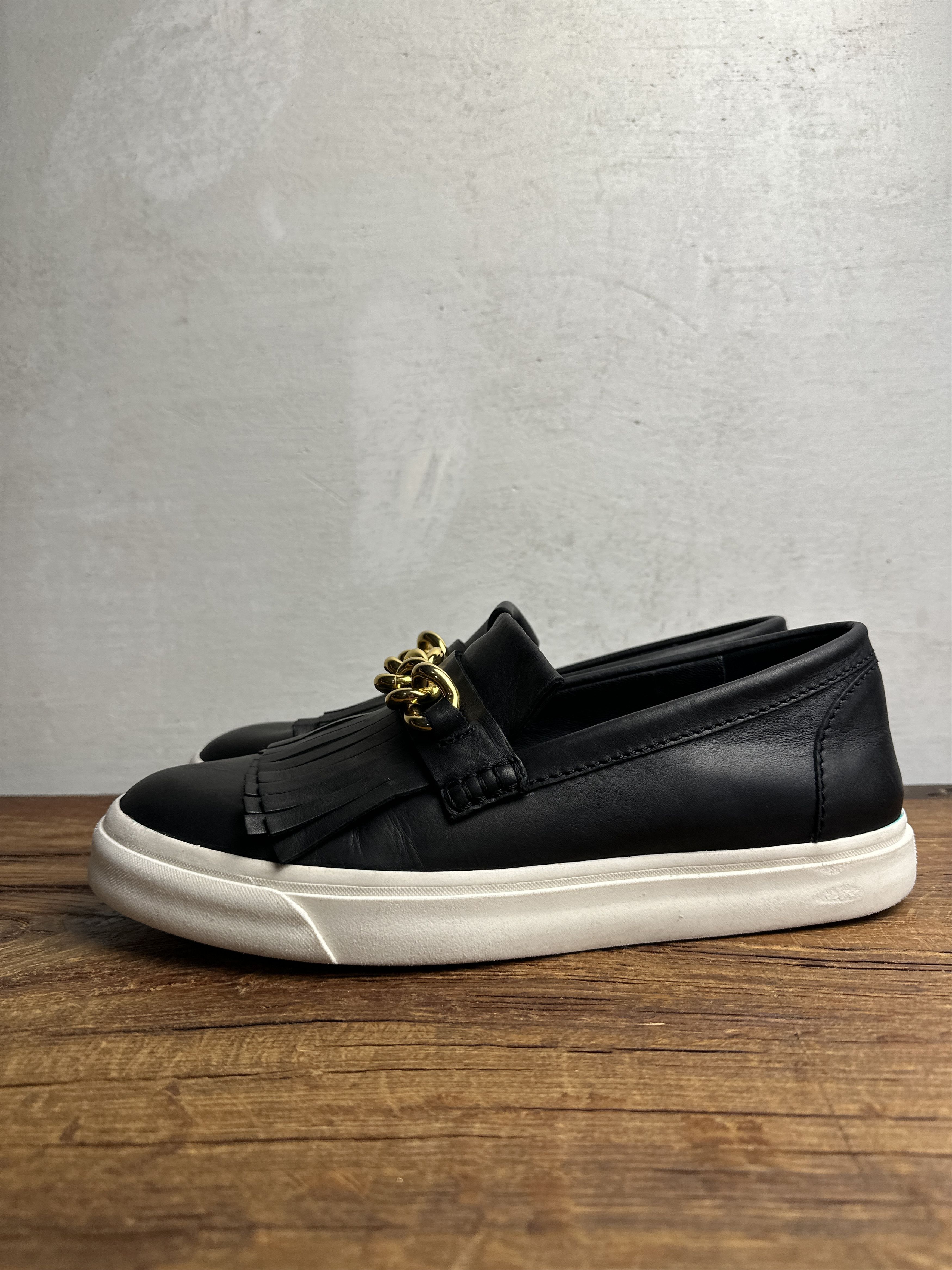 Giuseppe Zanotti Giuseppe Zanotti Black Fringed Leather Slip On Sneakers Size US 12 / EU 45 - 3 Thumbnail