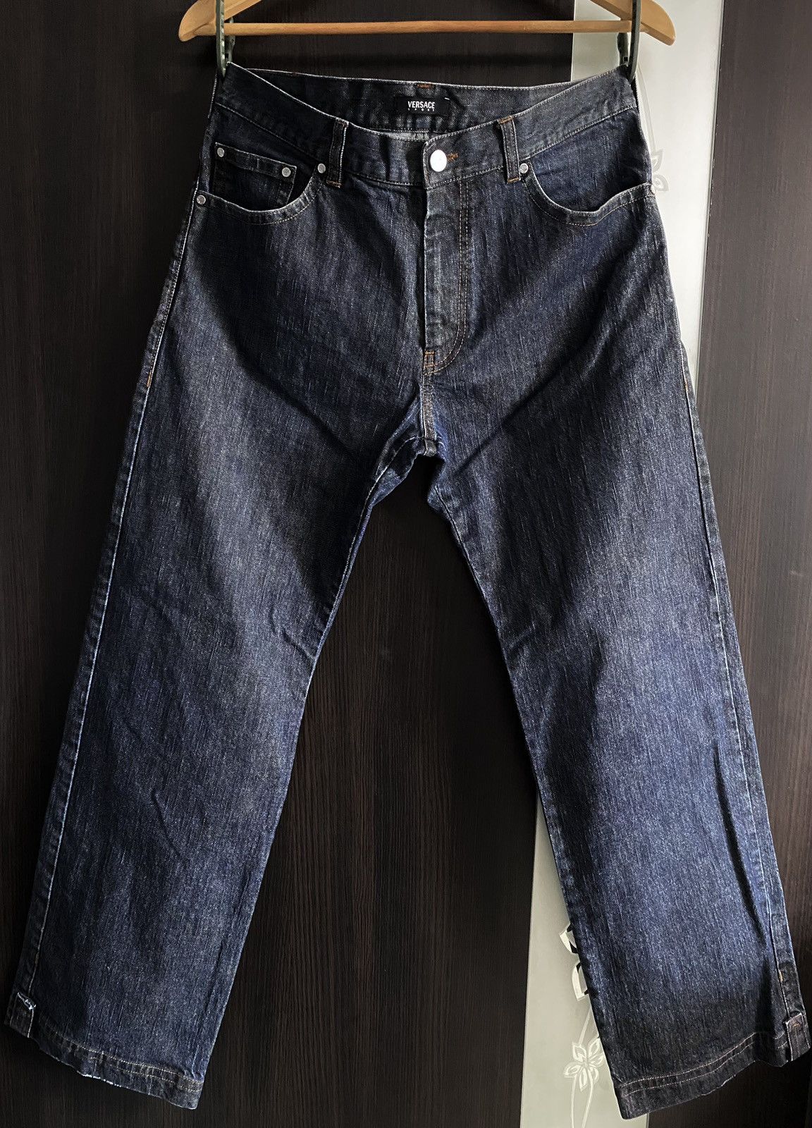 Versace Vintage Gianni Versace Sport Straight Cotton Navy Jean Denim Size US 34 / EU 50 - 5 Thumbnail