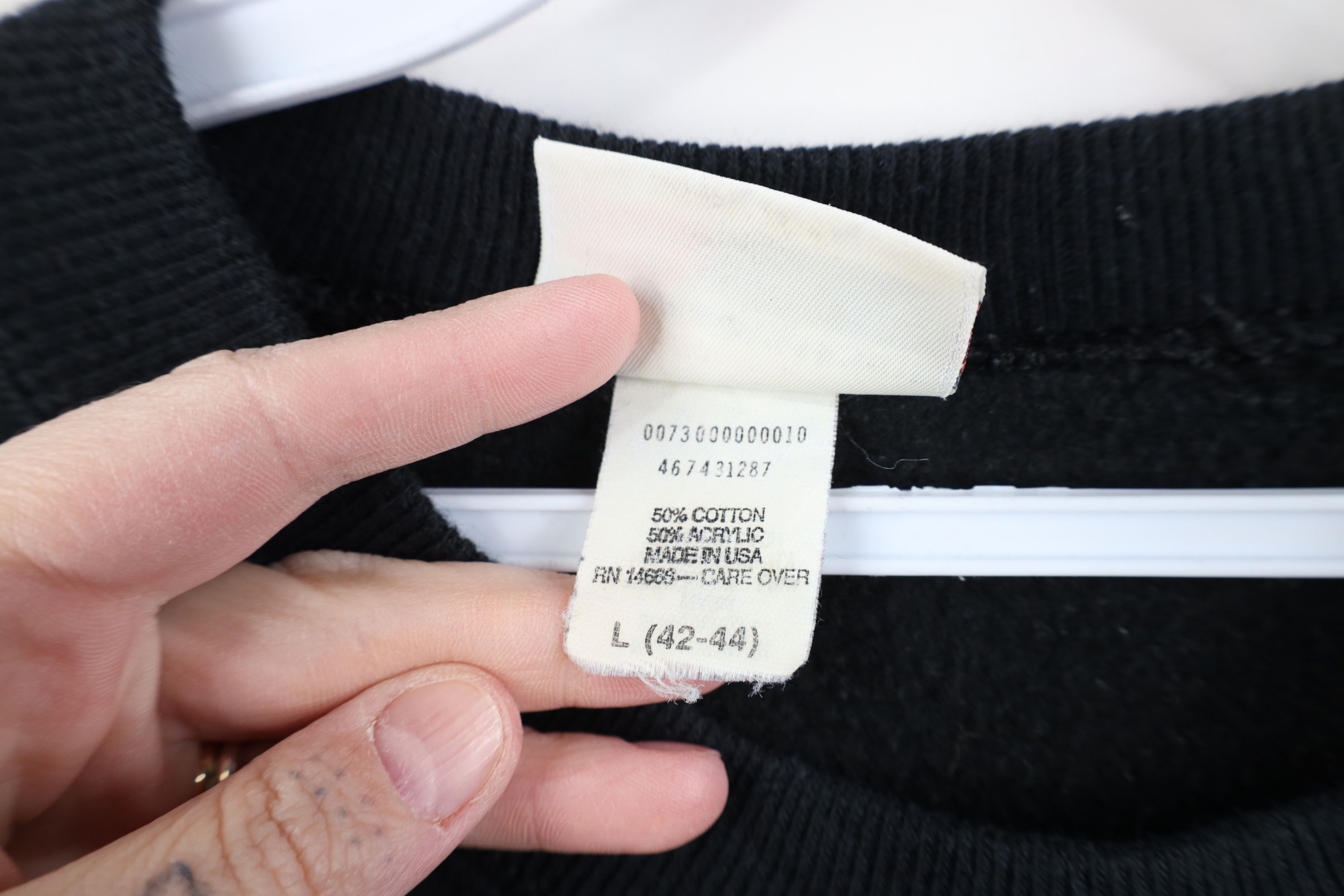 Vintage Vintage 90s Streetwear Blank Crewneck Sweatshirt Black USA Size L / US 10 / IT 46 - 7 Thumbnail