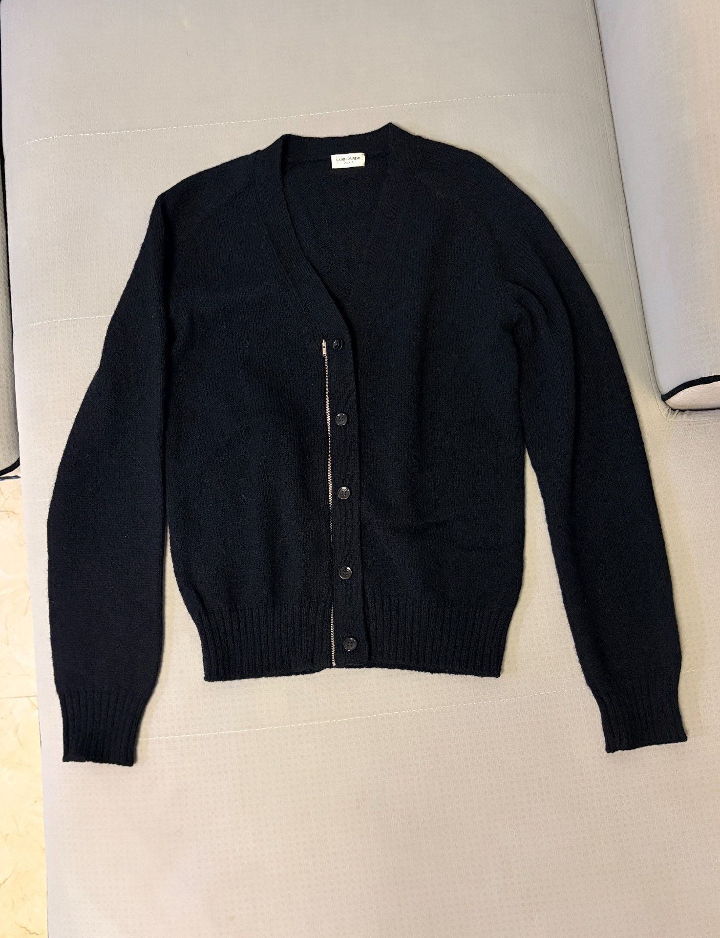 Saint Laurent Paris Saint Laurent FW15 Black Zip Cardigan L Size US L / EU 52-54 / 3 - 1 Thumbnail