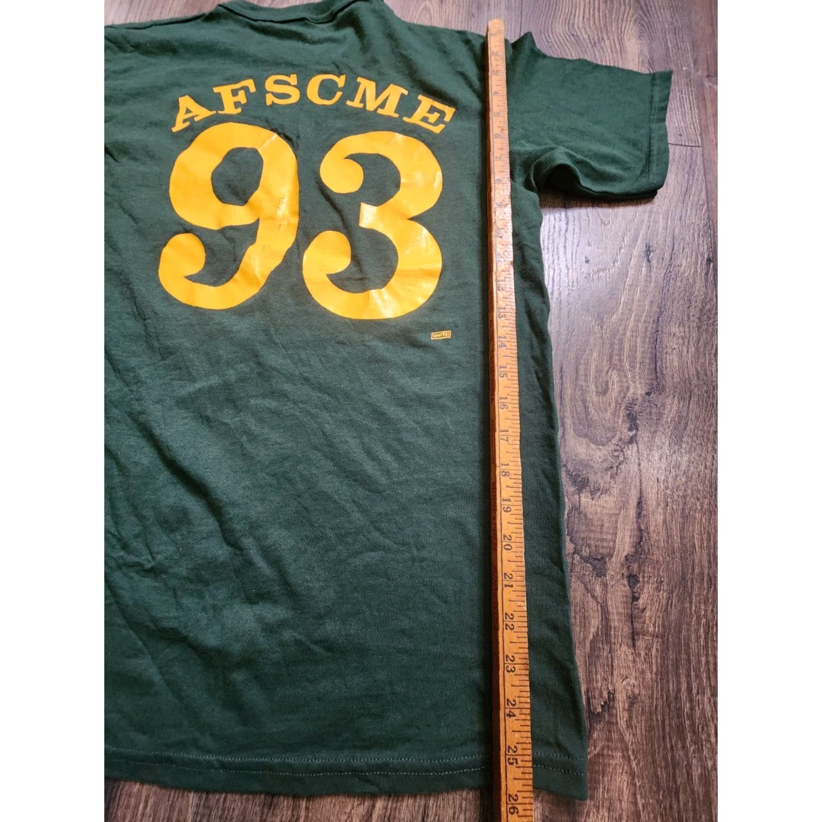 Vintage Vintage Union Line Mens T-Shirt 93 AFSCME Union Made Double-Sided Green Cotton Crew Neck M USA Size US M / EU 48-50 / 2 - 3 Thumbnail