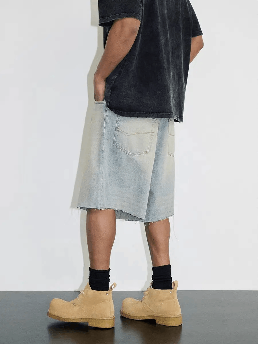 Japanese Brand × Vintage Washed vintage baggy denim shorts Size US 32 / EU 48 - 2 Thumbnail