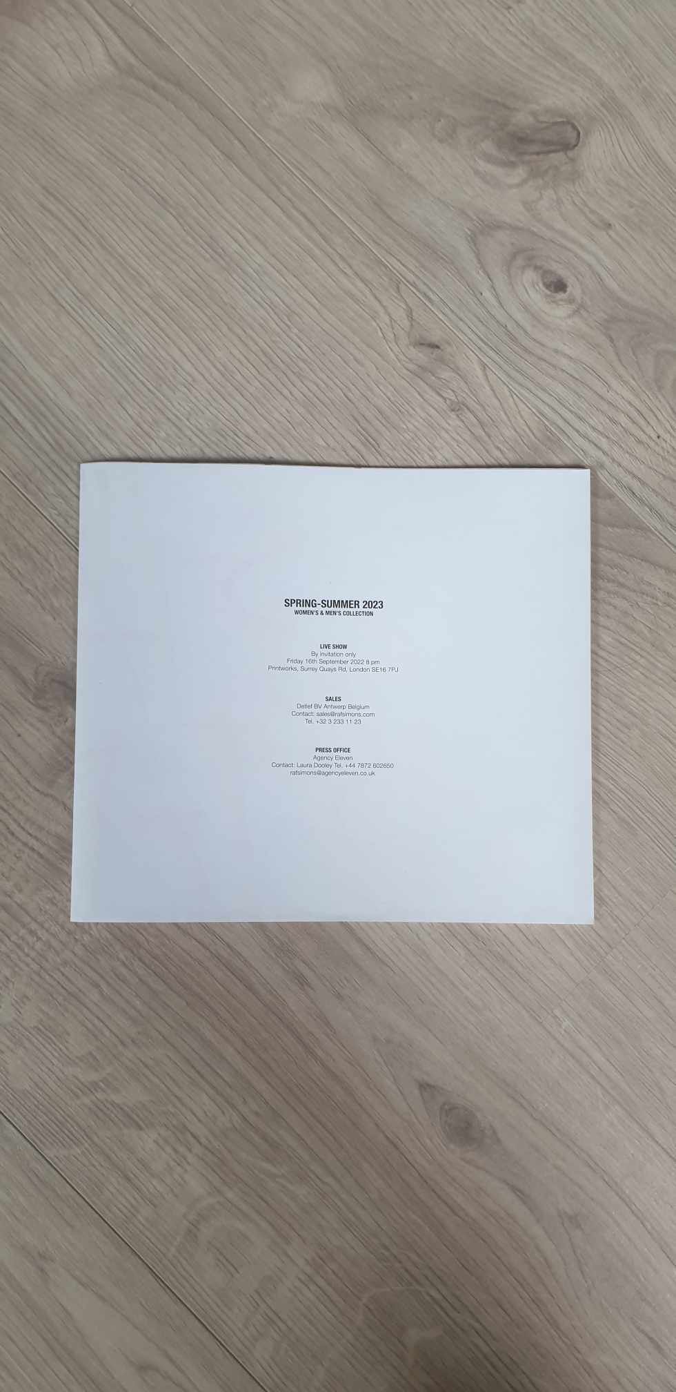 Raf Simons Raf Simons spring 2023 ready-to-wear invitation poster Size ONE SIZE - 2 Thumbnail