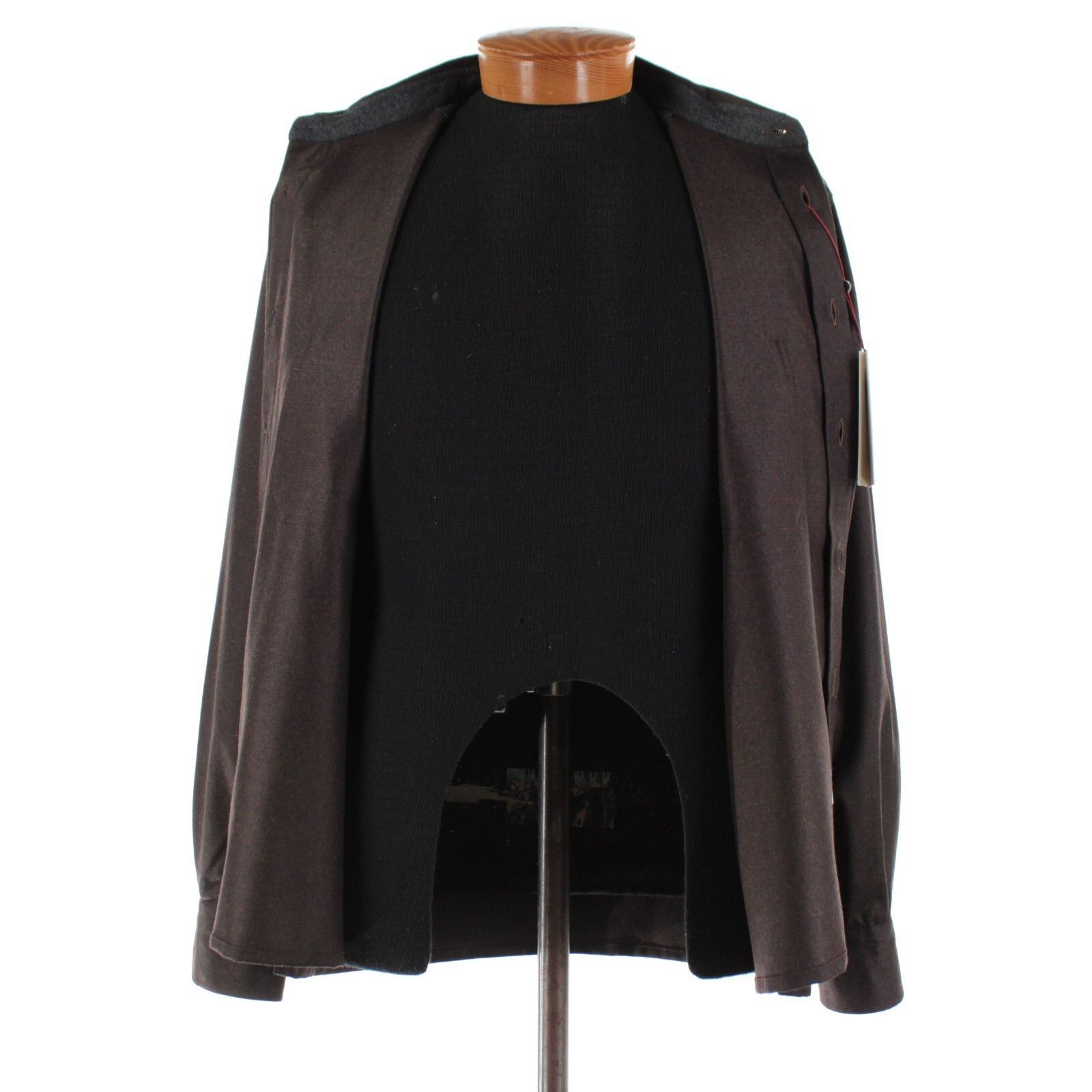 Luciano Barbera Luciano Barbera Overshirt Size L US In Brown Wool Size US L / EU 52-54 / 3 - 6 Thumbnail