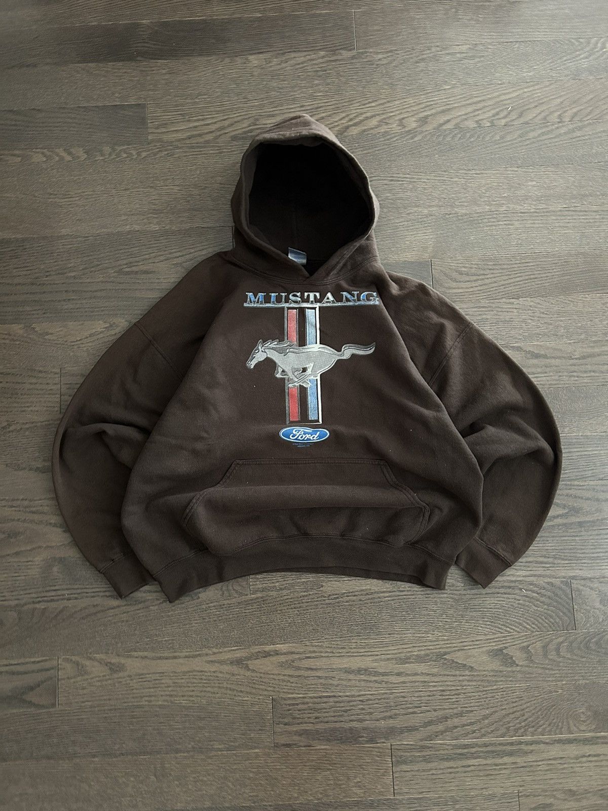 Gildan × Vintage Vintage 2000s mustang mocha hoodie Size US XL / EU 56 / 4 - 1 Thumbnail