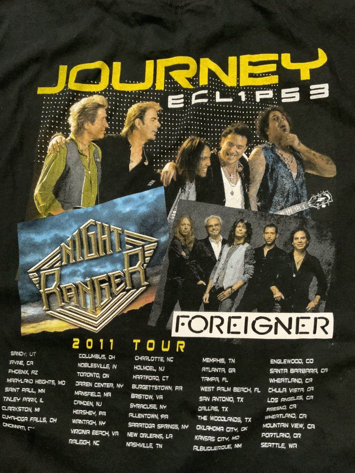 Band Tees Journey Night Ranger Foreigner Eclipse 2011 Tour Shirt Size US S / EU 44-46 / 1 - 4 Thumbnail