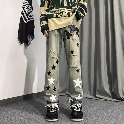 VIBE Vintage star patch patch jeans Size US 31 - 1 Thumbnail