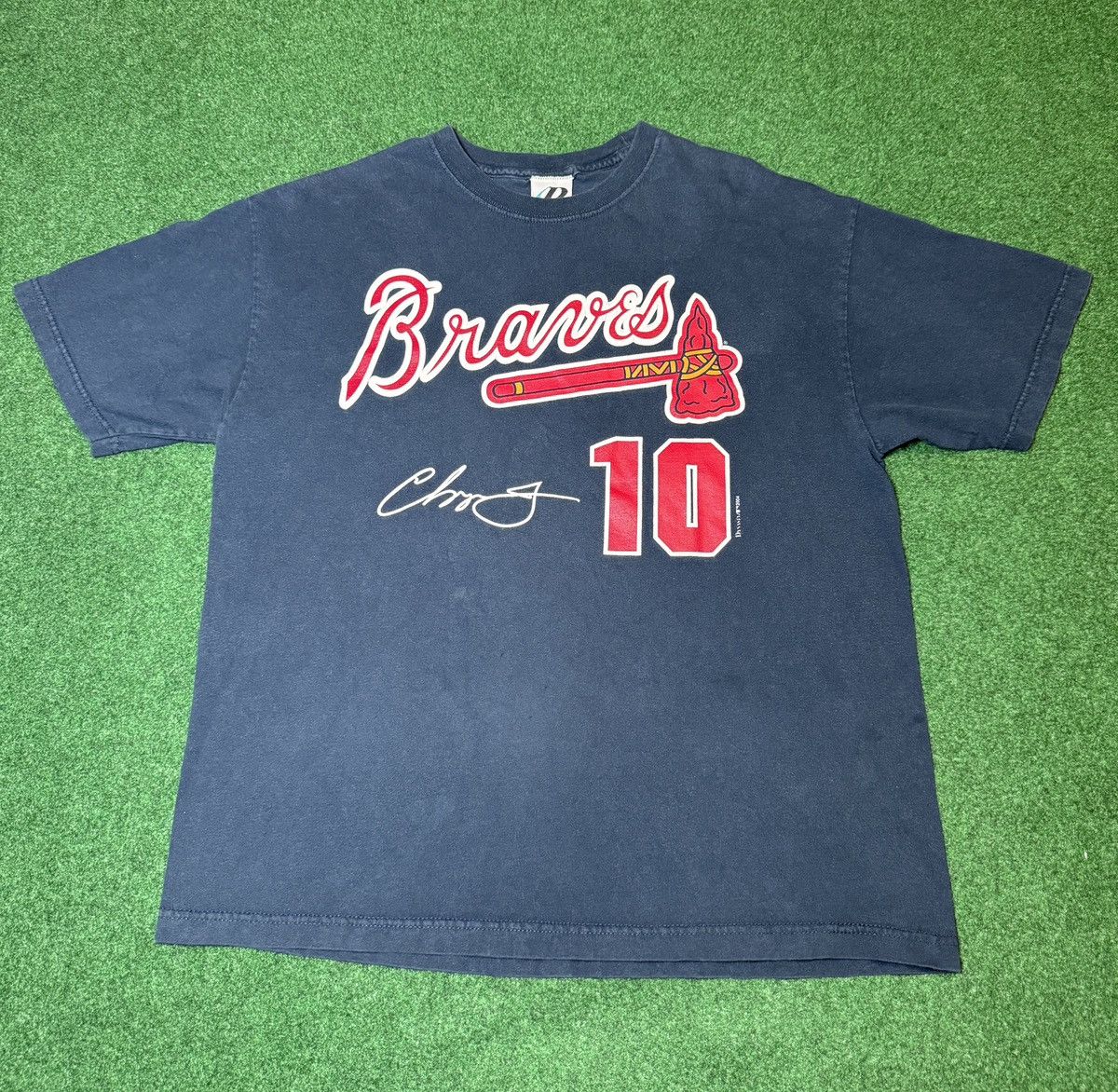 MLB × Vintage Vintage 90s Y2K Chipper Jones Atlanta Braves #10 T Shirt Size US L / EU 52-54 / 3 - 1 Thumbnail