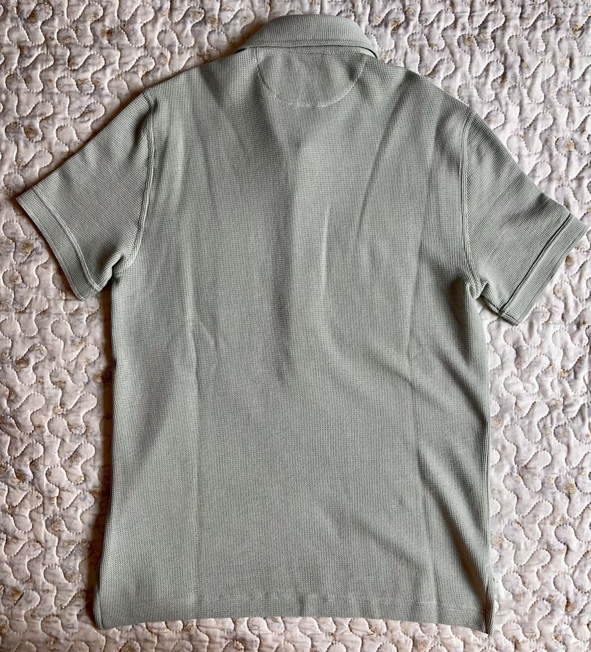 48 Tom Ford Polo Shirt light grey knit breath texture button