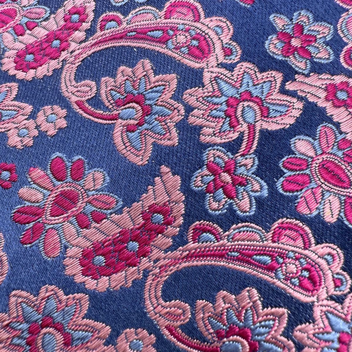 Ben Sherman Silk Tie, Blue & Pink, Made in Italy, Like New