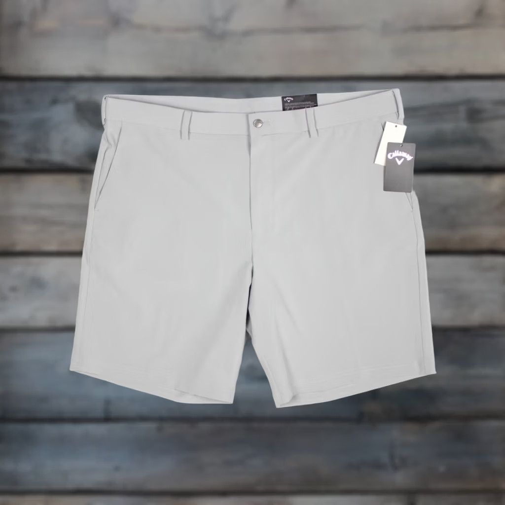 Callaway Callaway Men's 40 x 9" Flat Front Solid Golf Shorts Opti Dri Light Gray Size US 40 / EU 56 - 1 Thumbnail