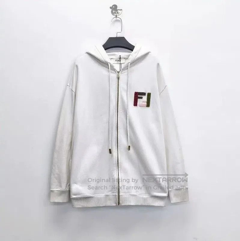 Fendi Fendi White Cotton Hoody for Women . Size M / US 6-8 / IT 42-44 - 1 Thumbnail