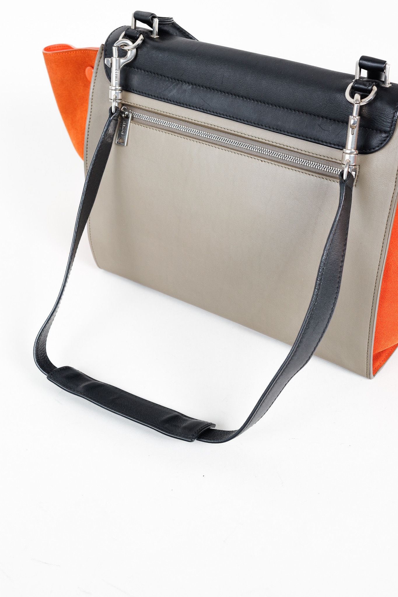 Celine Celine Trapeze Medium Tricolour Leather & Suede Tote Size ONE SIZE - 6 Thumbnail