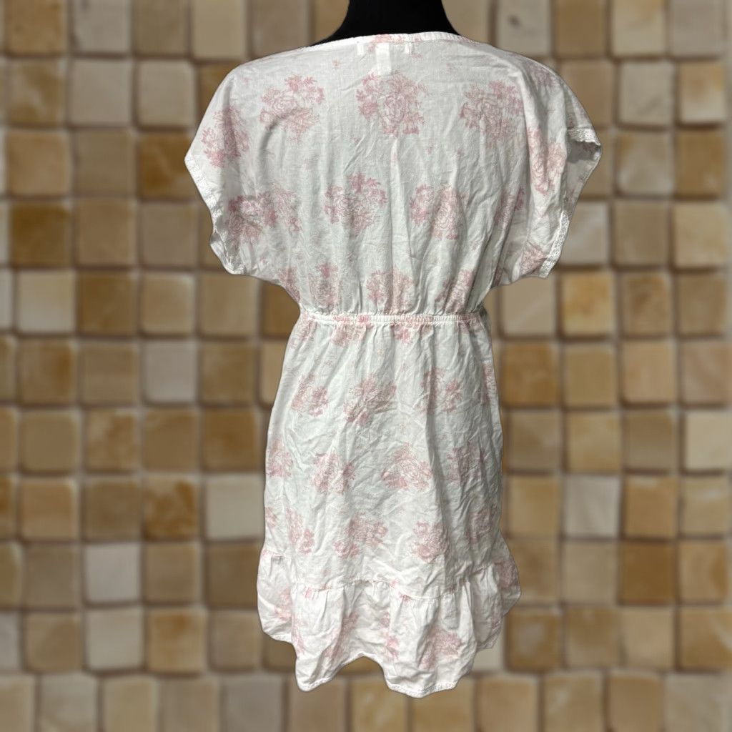 Vintage Maidenform Mini Dress V-Neck Floral Pattern White Pink Size M Womens Size M / US 6-8 / IT 42-44 - 1 Thumbnail