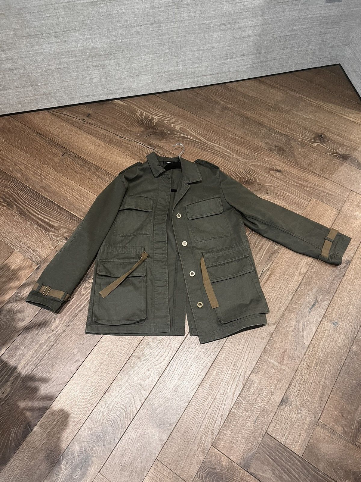 Theory Oversized olive green Jackie ties at the waistline Size L / US 10 / IT 46 - 11 Thumbnail