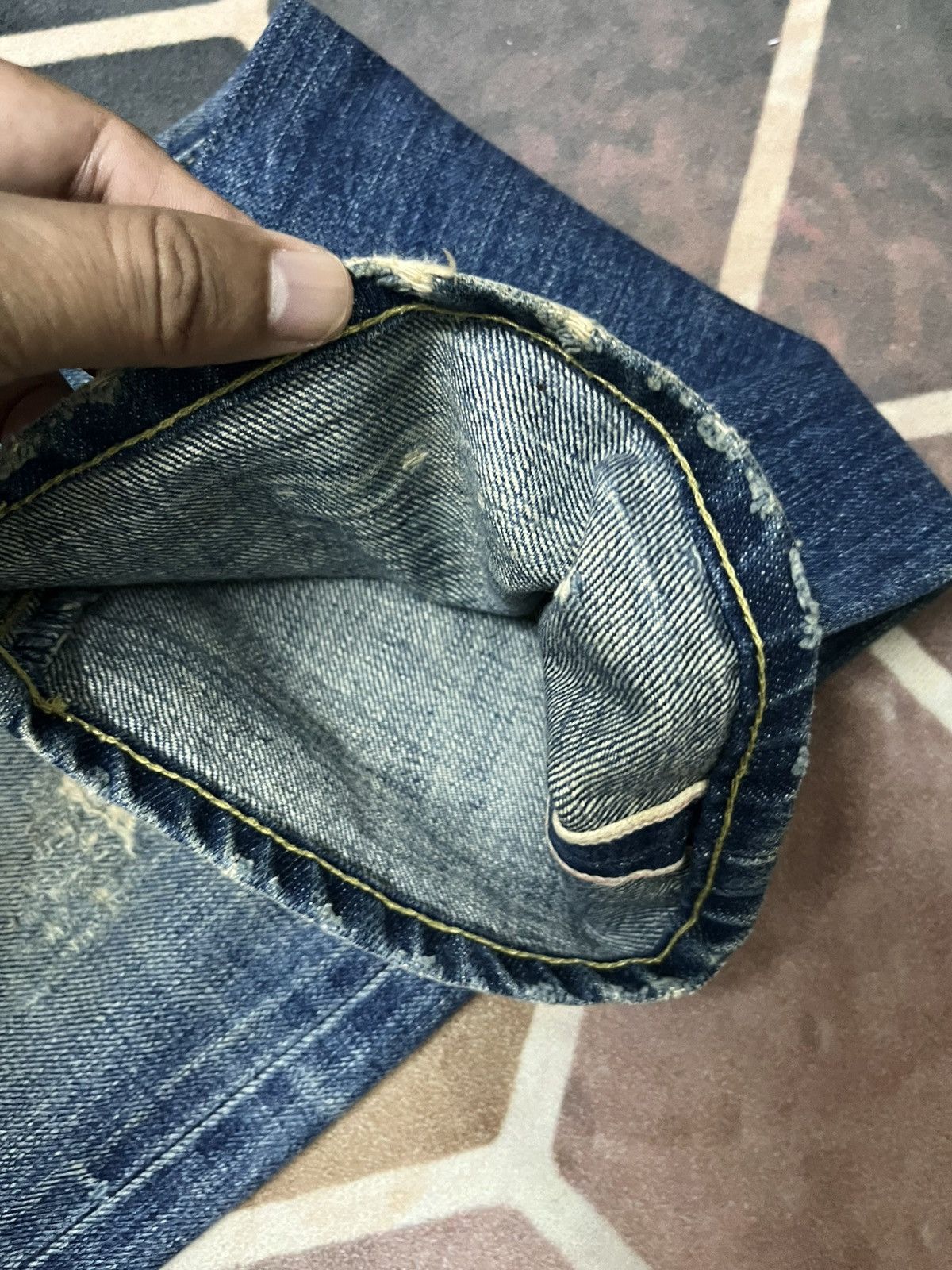 Japanese Brand journal standard distressed selvedge vintage big e style Size US 32 / EU 48 - 13 Thumbnail