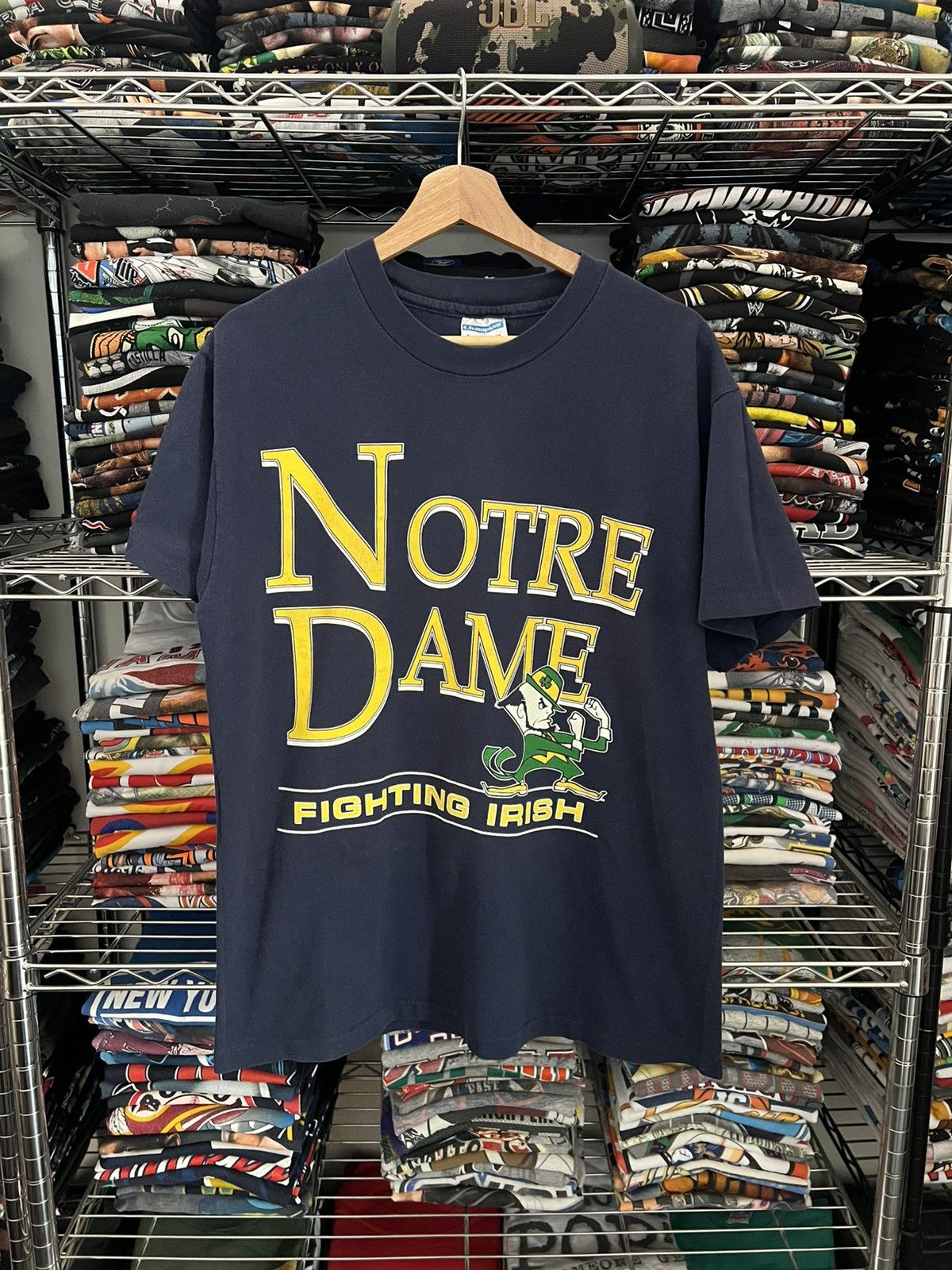 Champion 90s Notre Dame Fighting Irish Single Stitch Collegiate Tee Size US L / EU 52-54 / 3 - 1 Thumbnail