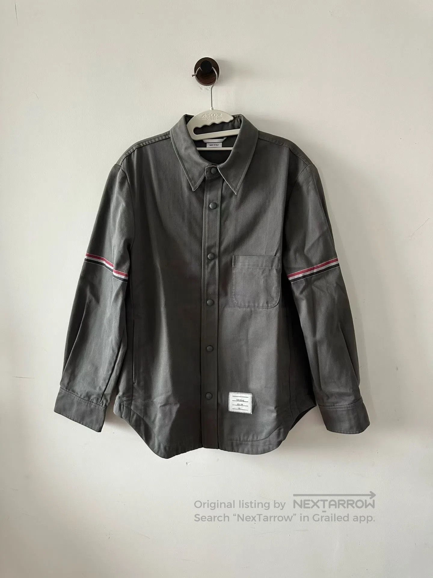 Thom Browne Thom Browne Shirt jacket with double sleeve logos| Size US S / EU 44-46 / 1 - 1 Thumbnail