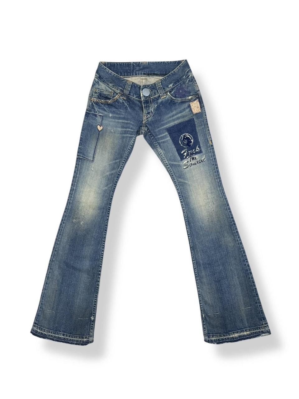 Hysteric Glamour Y2k Vintage Hysteric Glamour Patchwork Flare Blue Jeans Size 26" / US 2 / IT 38 - 1 Thumbnail