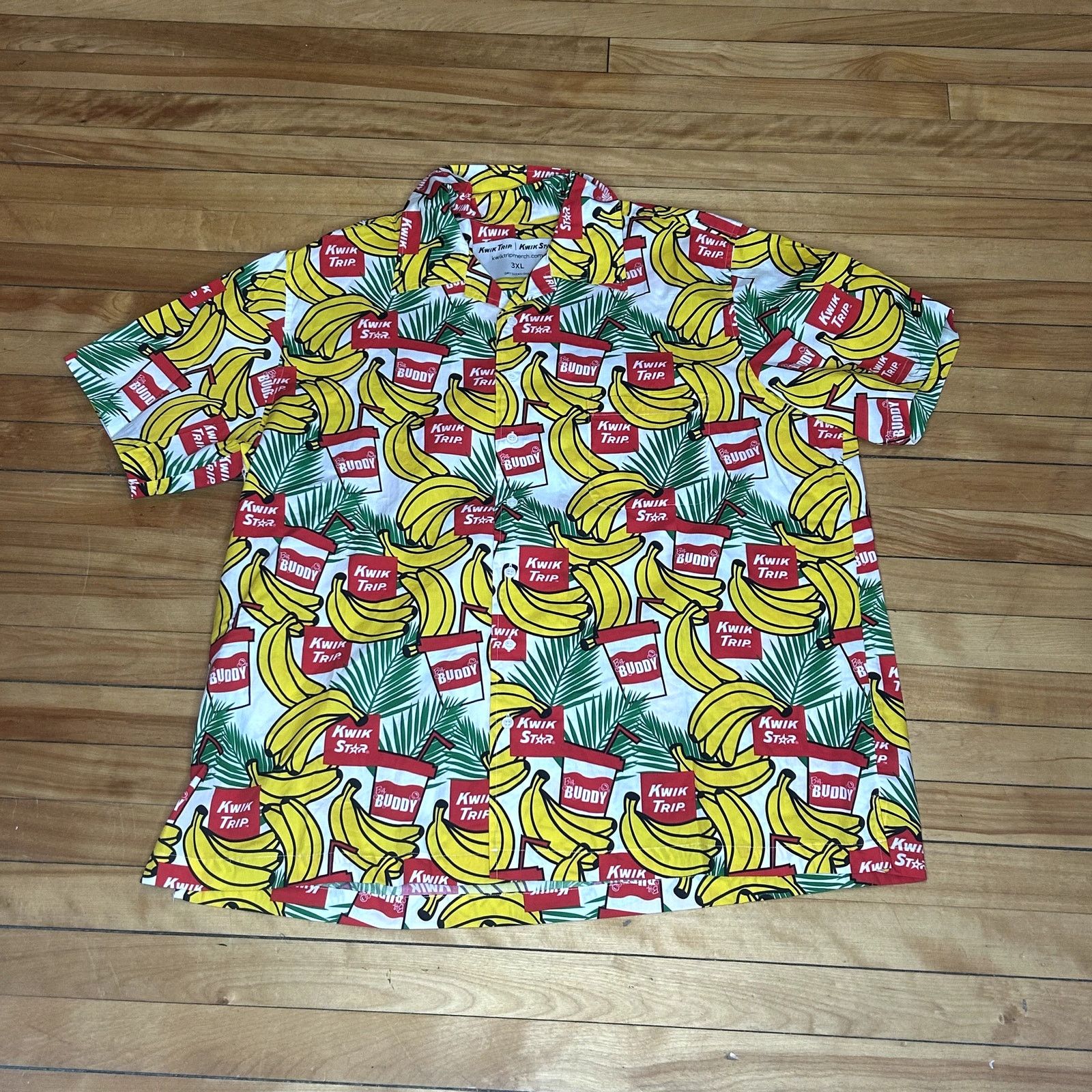 Vintage Kwiktrip Big Buddy Hawaiian T-Shirt 3XL Size US XXL / EU 58 / 5 - 2 Thumbnail