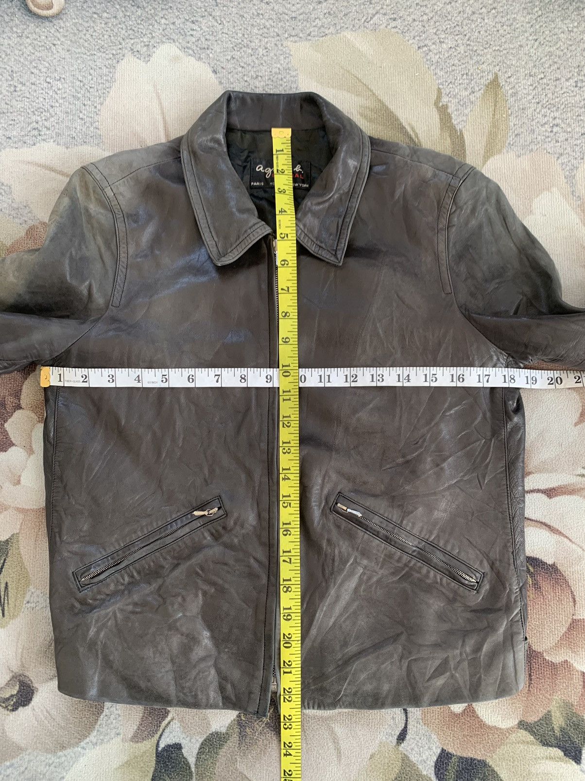 agnes b. Sun Faded Agnes B Special Leather Jacket Riri Zipper Size S / US 4 / IT 40 - 13 Thumbnail