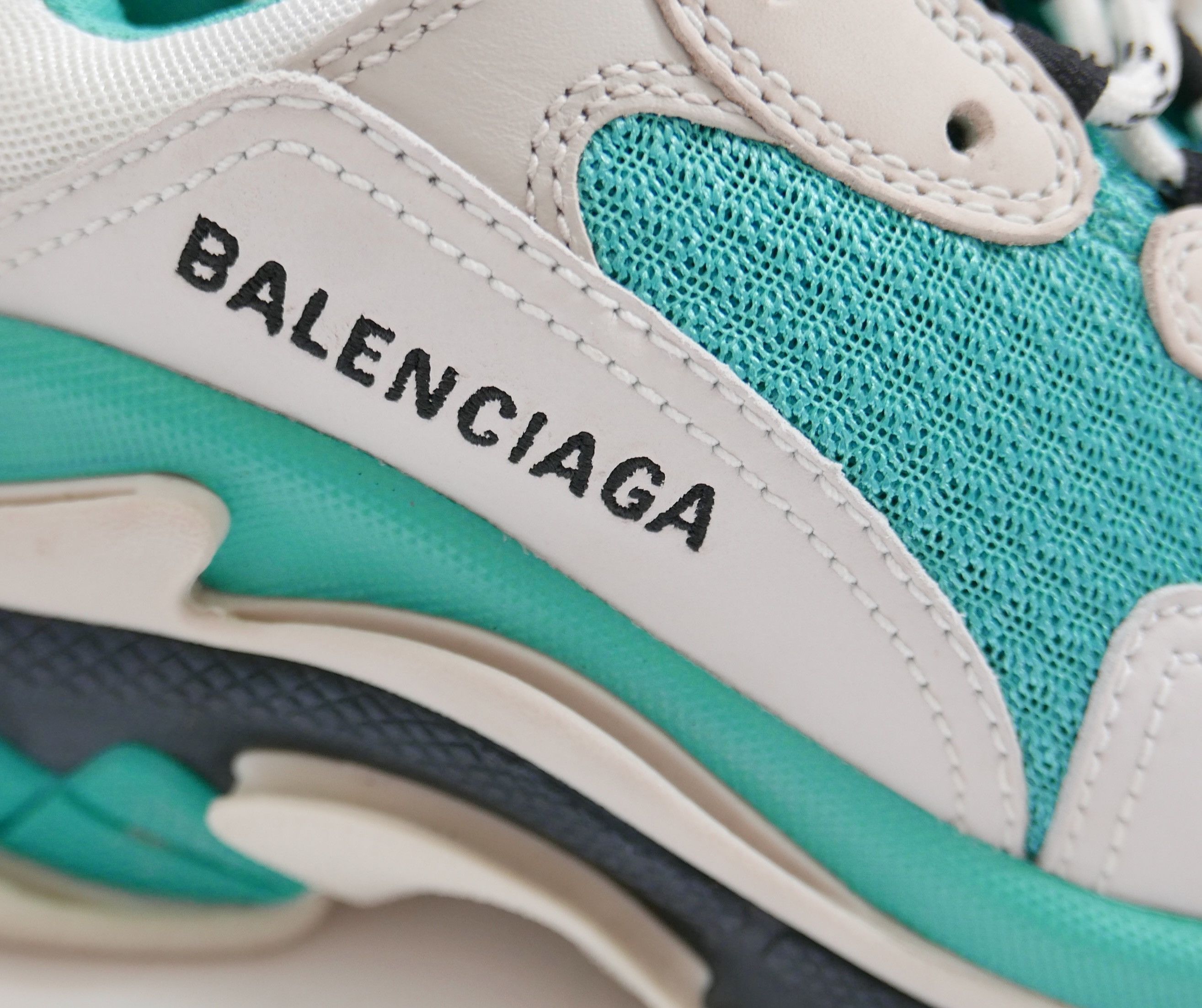 Balenciaga Balenciaga Triple S Trainers Sneakers Turquoise Grey Size US 6 / IT 36 - 2 Thumbnail