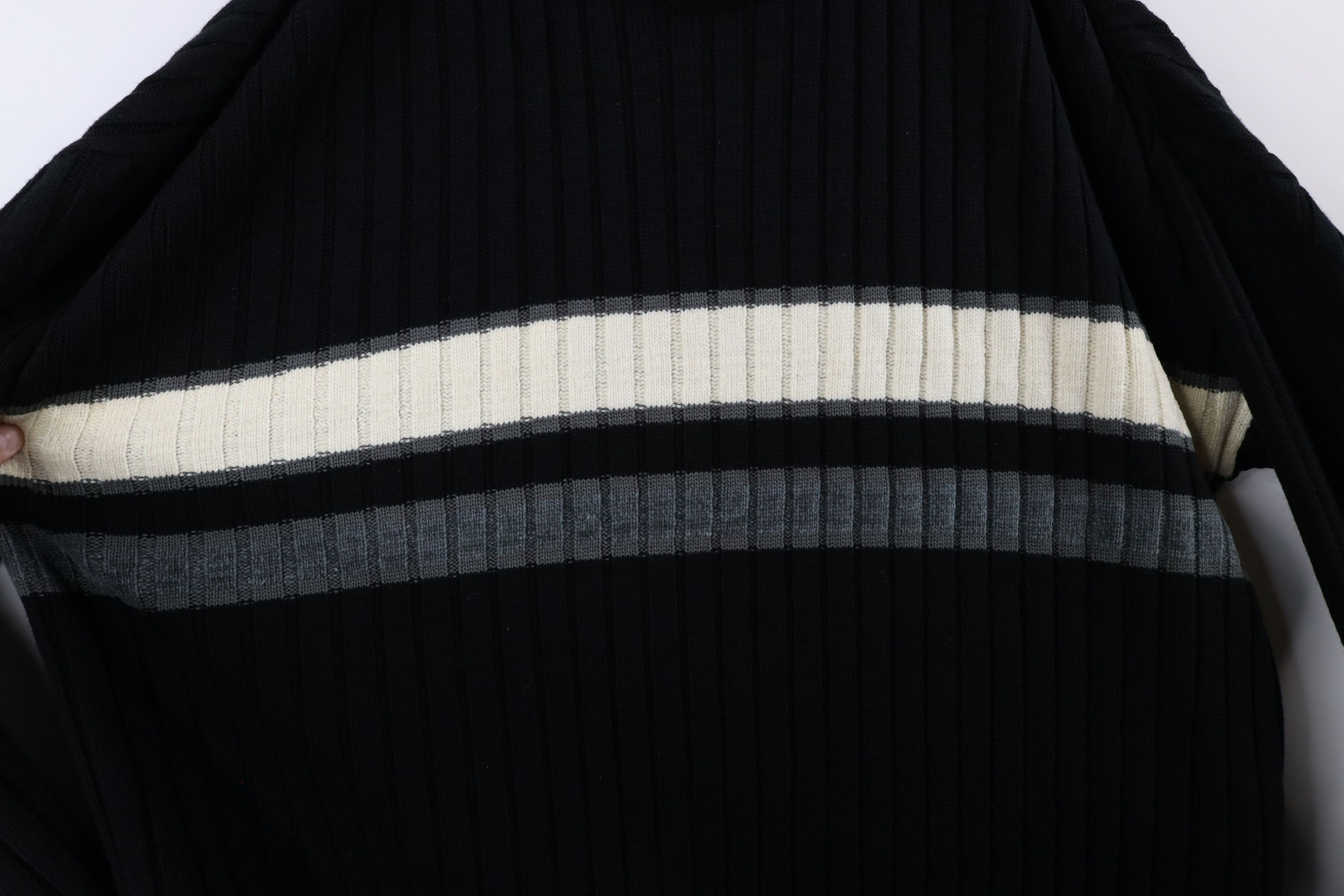 Vintage Vintage 90s Streetwear Block Ribbed Knit Crewneck Sweater Size US XXL / EU 58 / 5 - 5 Thumbnail