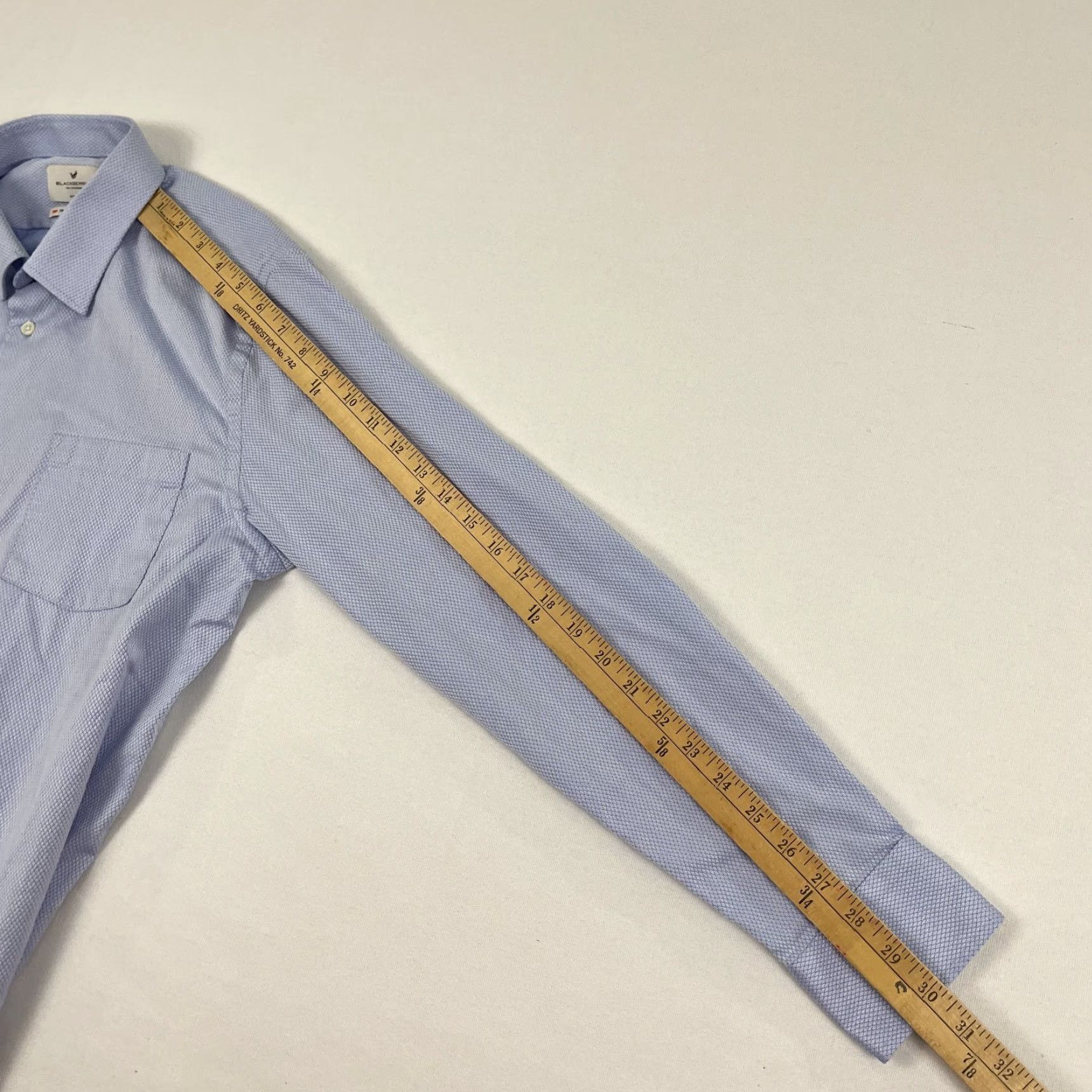 Vintage Blackberrys Shirt Mens XL Blue Button Up Long Sleeve Cotton Slim Size 42 Size US XL / EU 56 / 4 - 6 Thumbnail