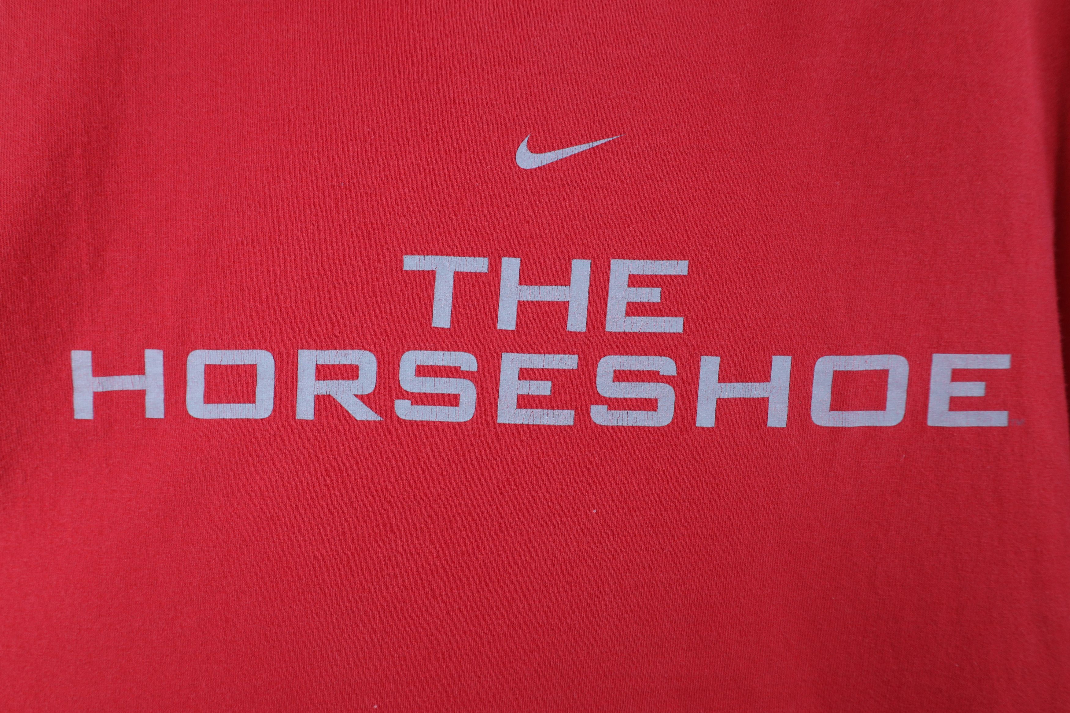 Nike × Vintage Vintage 90s Y2K Nike Swoosh Ohio State Horseshoe T-Shirt Size US XL / EU 56 / 4 - 5 Thumbnail