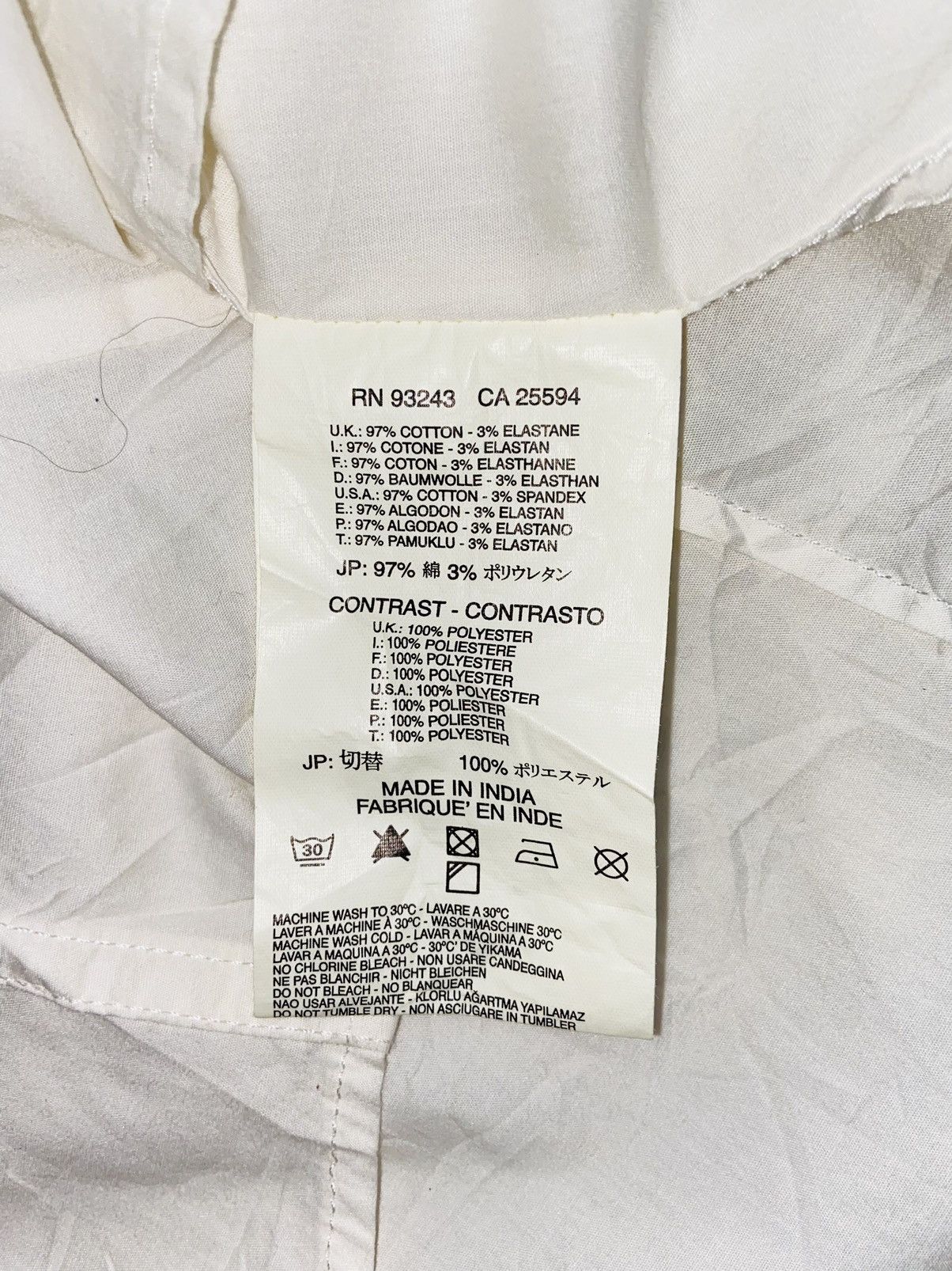 DIESEL White Shirt Slim Fit Size M