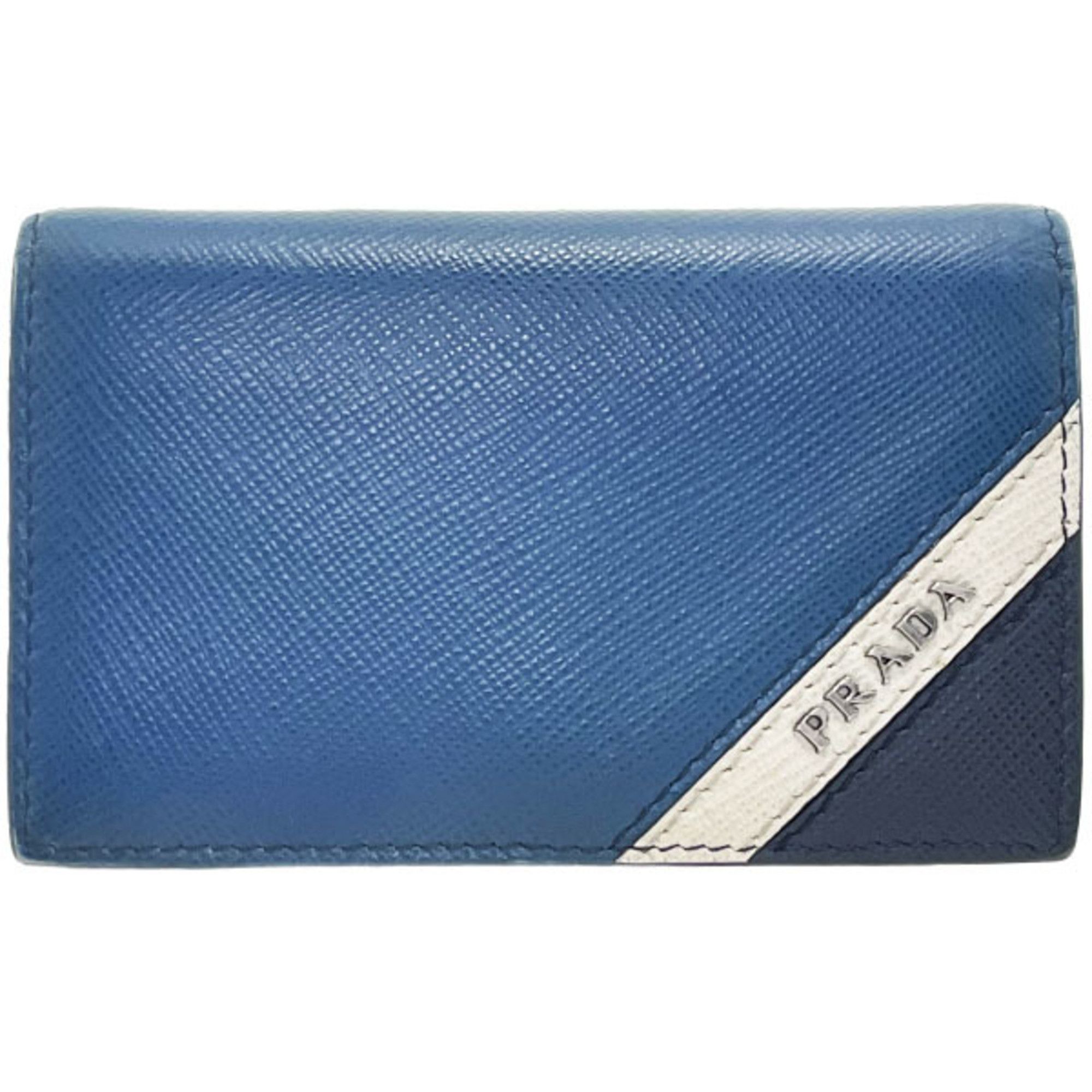 Prada Prada Card Case, Business Holder, Saffiano Leather, Blue/Navy, 2MC122, PRADA IC/ID/Pass YY-16553 Size ONE SIZE - 1 Thumbnail