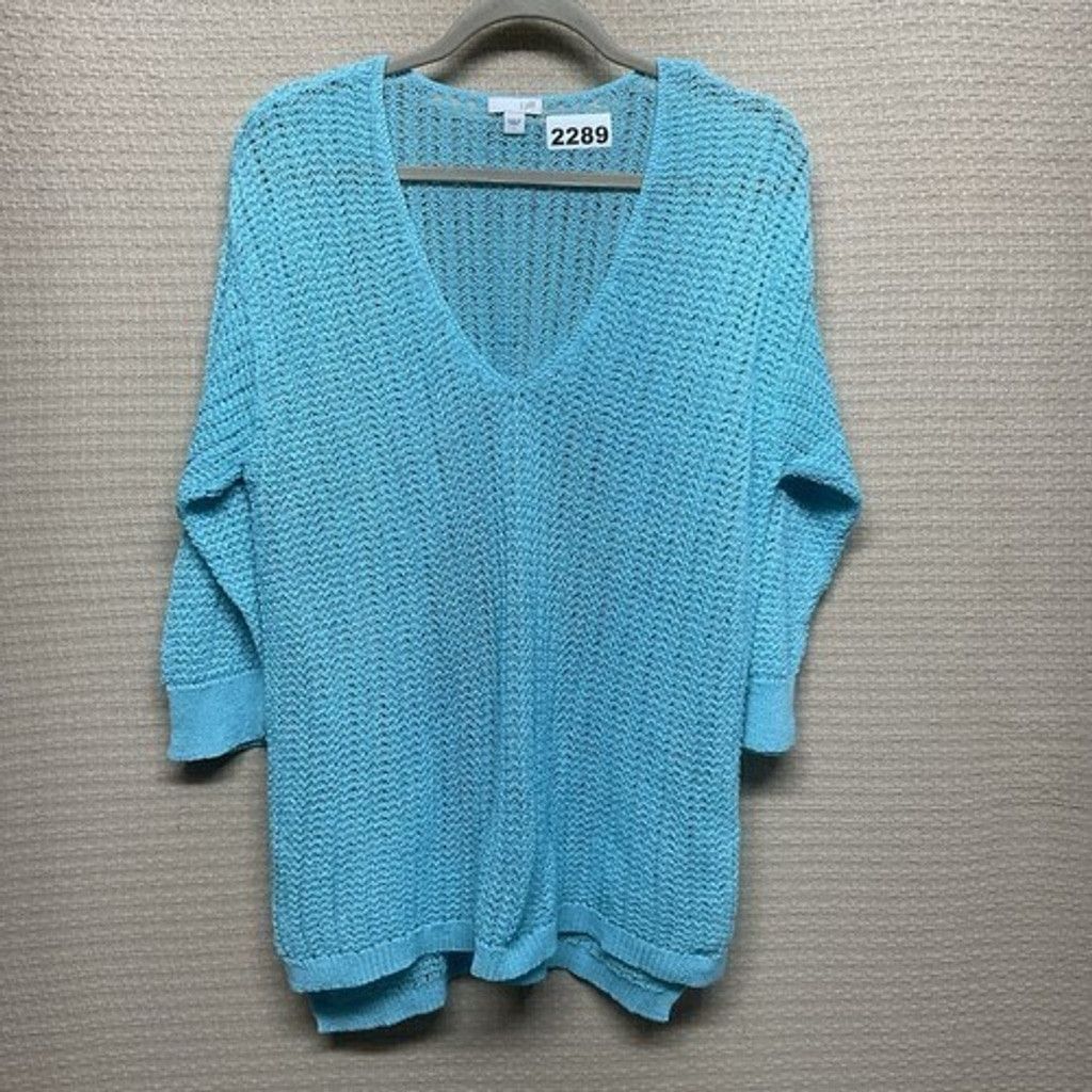 J. Jill J. Jill 3/4 Sleeves Summer Coverup V-Neck Sweater Women L Size L / US 10 / IT 46 - 1 Thumbnail