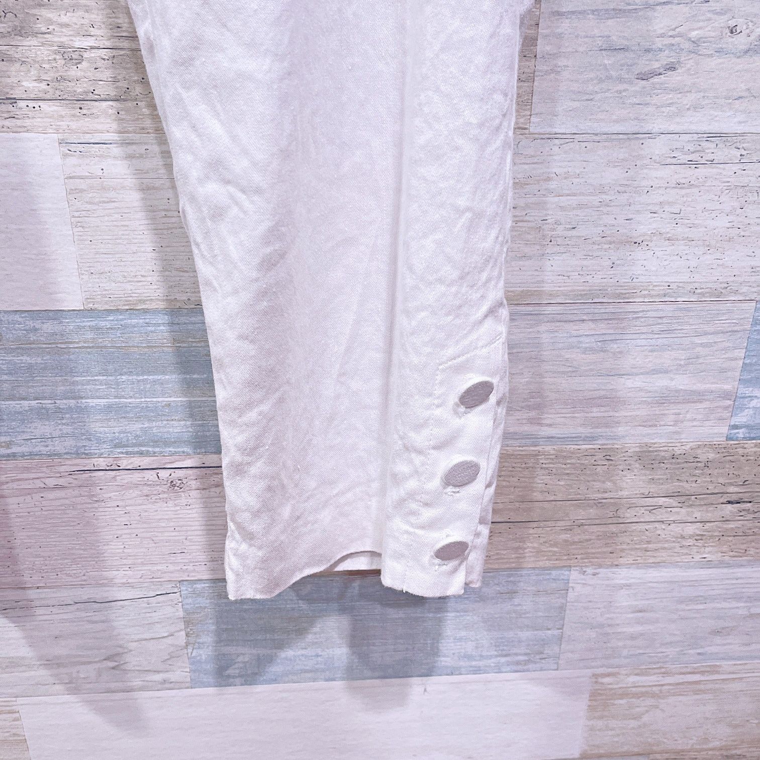 Other J Jill Linen Stretch Ankle Pants White Womens Medium Size 30" / US 8 / IT 44 - 3 Thumbnail