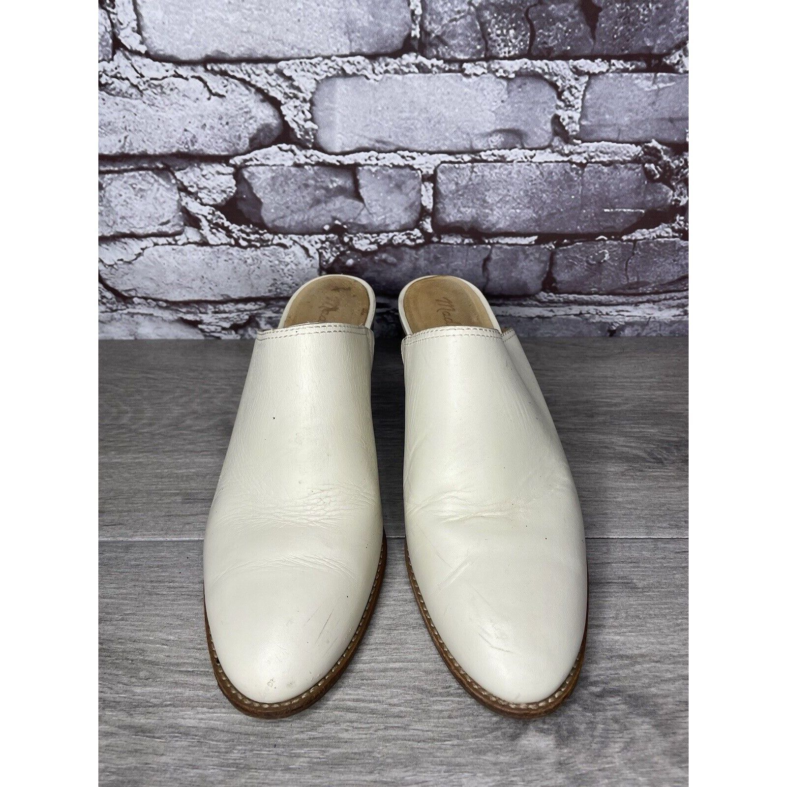 Madewell Madewell The Harper Ivory Leather Mules Stacked Heels Women Size US 8 / IT 38 - 4 Thumbnail