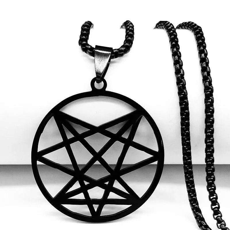 Jewelry Nine Angles Satan Hidden Pendant Necklace Emblem Talisman Size ONE SIZE - 4 Thumbnail
