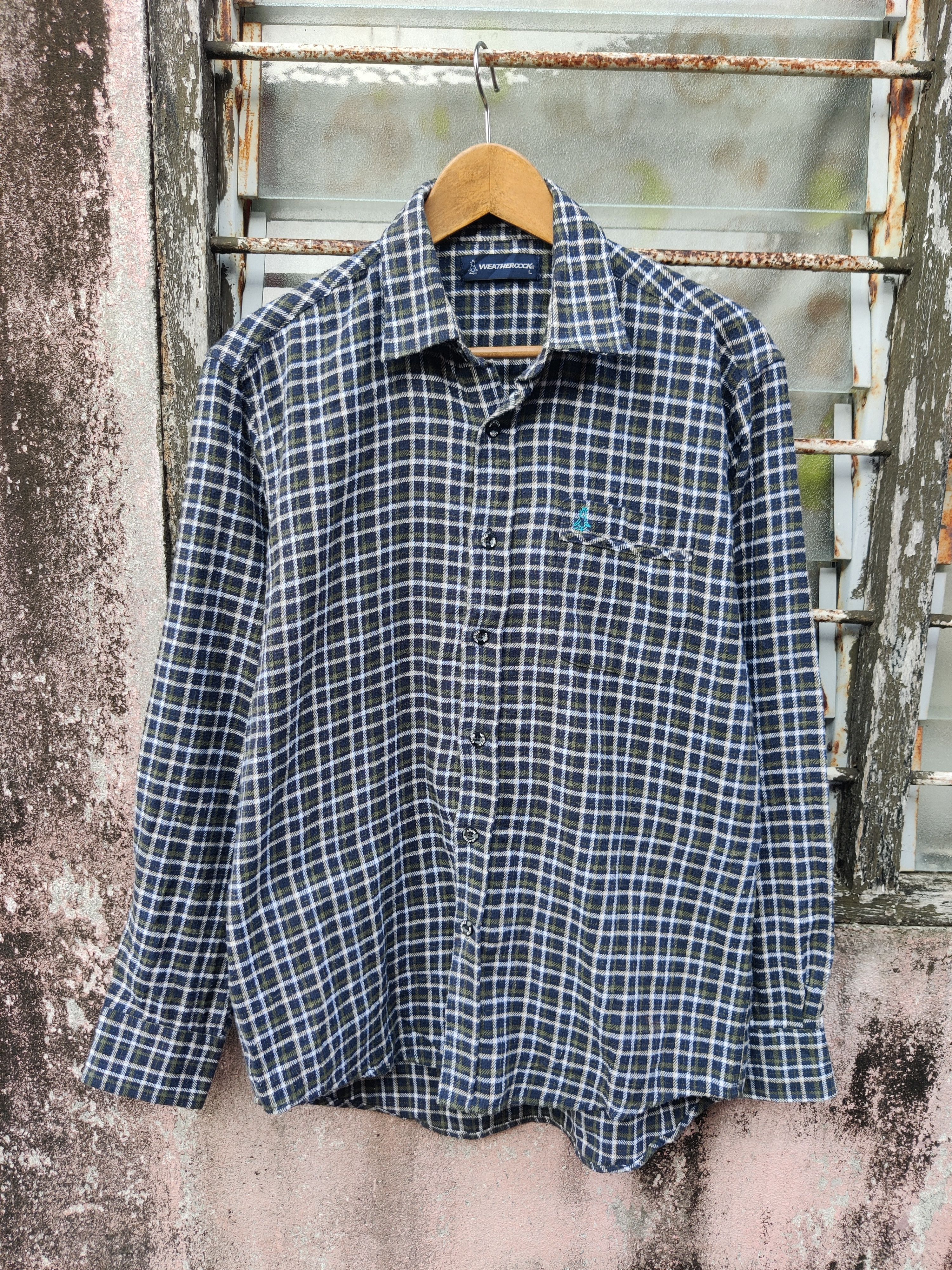 Japanese Brand Vintage Weathercock Checkers Flannel Shirt Size US L / EU 52-54 / 3 - 1 Thumbnail