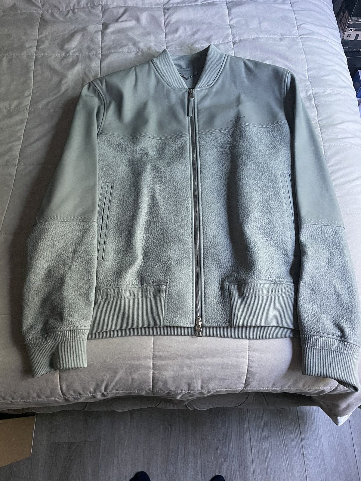 Louis Vuitton Louis Vuitton Grey Leather Jacket Size US XL / EU 56 / 4 - 3 Thumbnail
