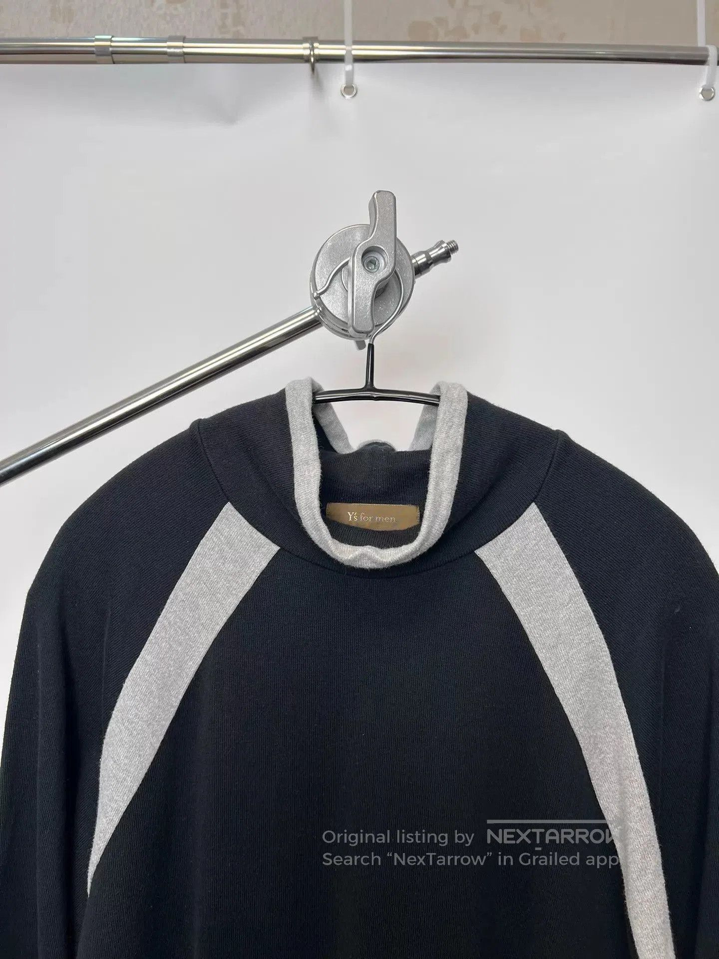 Yohji Yamamoto Black Long Sleeve High Neck Shirt with Gray Accents. Size US L / EU 52-54 / 3 - 3 Thumbnail