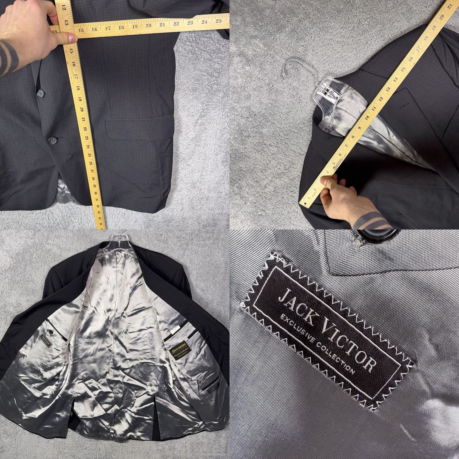Jack Victor VINTAGE Jack Victor Suit Mens 2 Piece Blazer Jacket Slacks Set Wool Luxor CT 44R 38R Size 44R - 8 Thumbnail