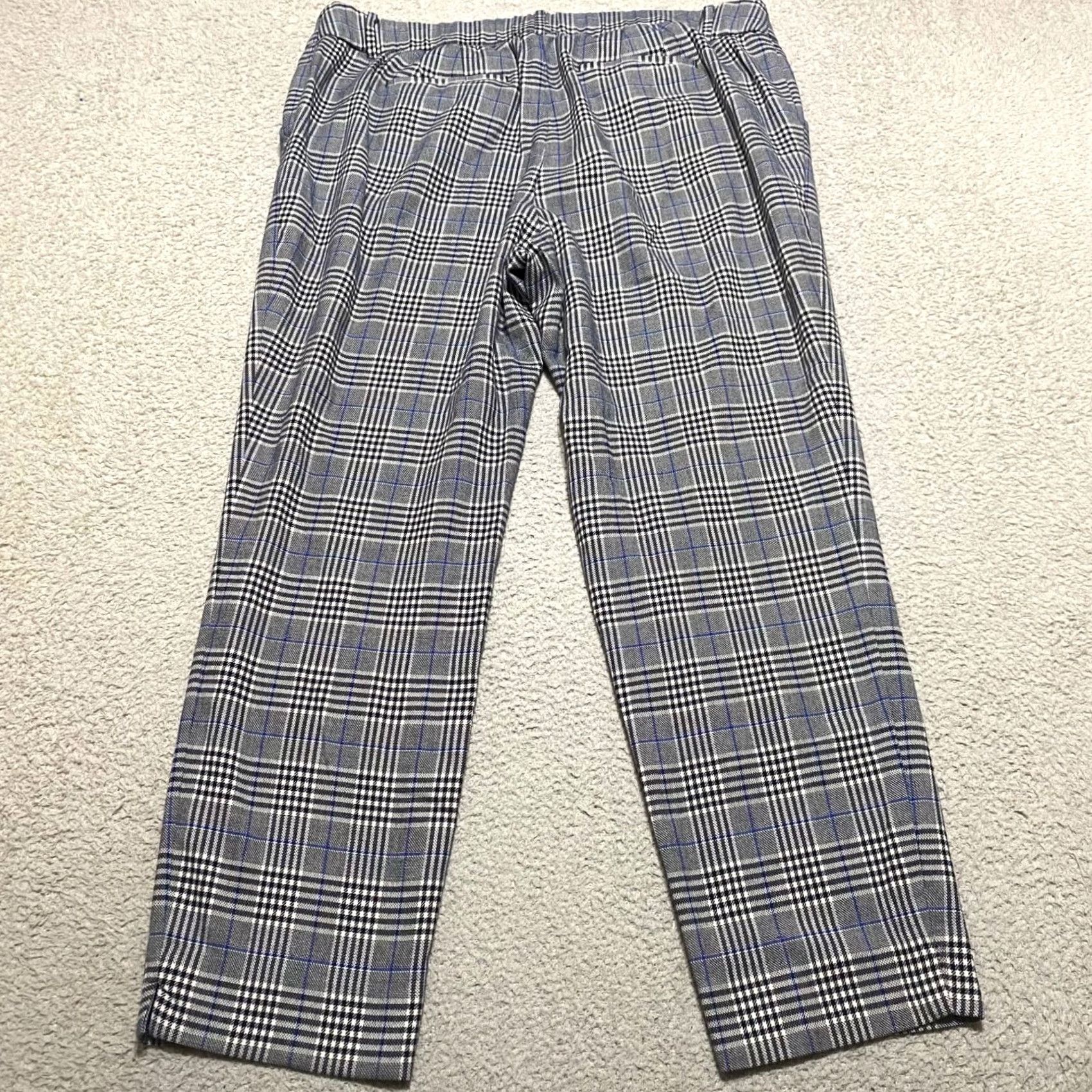 Talbots Talbots Womens 16W Plus Pants Multicolor Plaid Hampshire Ankle Business Casual Size 38" / US 16 / IT 52 - 2 Thumbnail