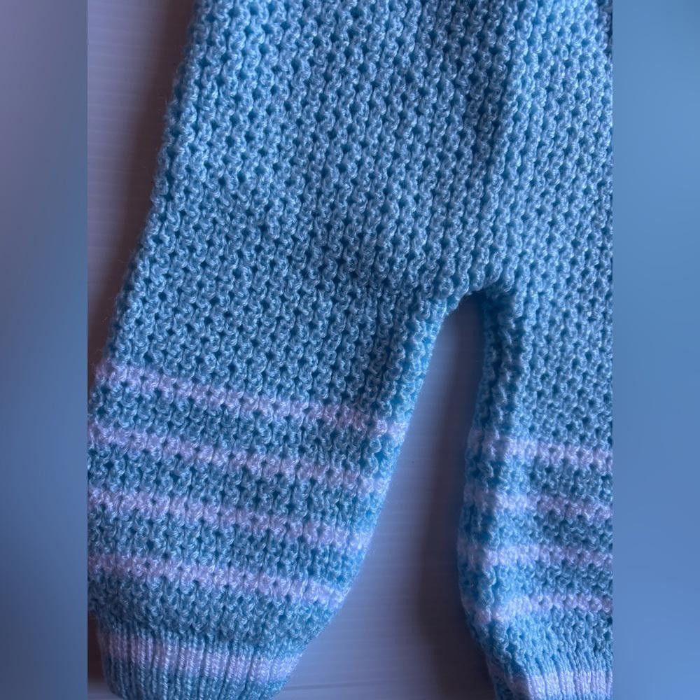 Designer Vintage Création Yazmin Blue and White Knitted Two-Piece Set Size ONE SIZE - 2 Thumbnail