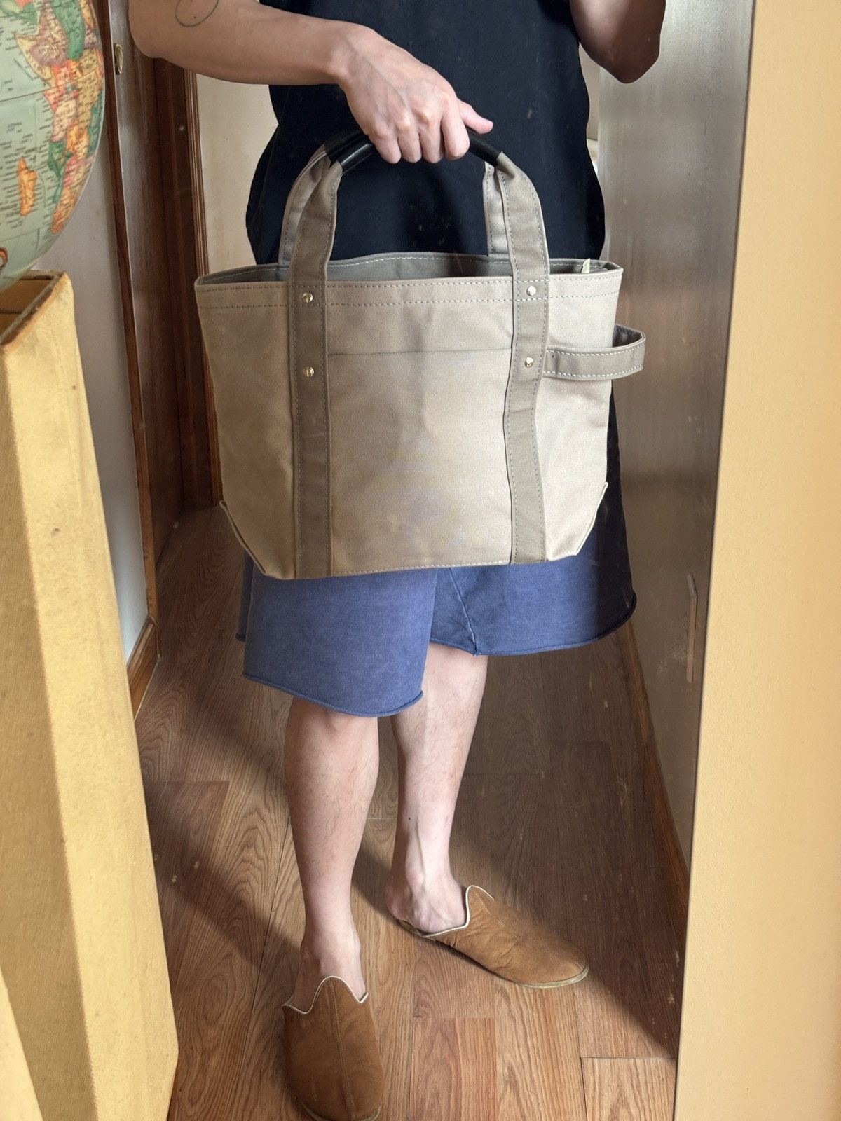 Japanese Brand TEMBEA Harvest Tote with Leather Handles Size ONE SIZE - 9 Thumbnail
